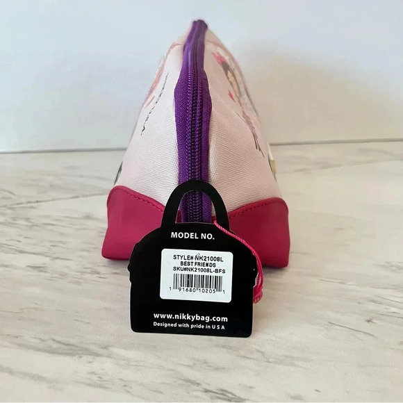 Nikky By Nicole Lee Large Oval Makeup Pouch Cosmetic Bag Best Friends - Picture 4 of 6